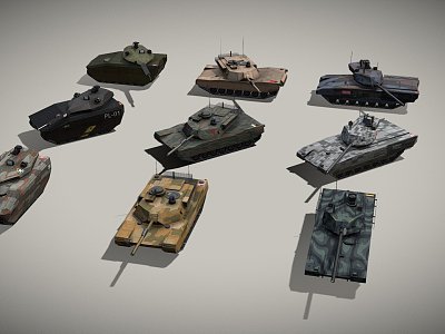 Weapons of modern tanks model