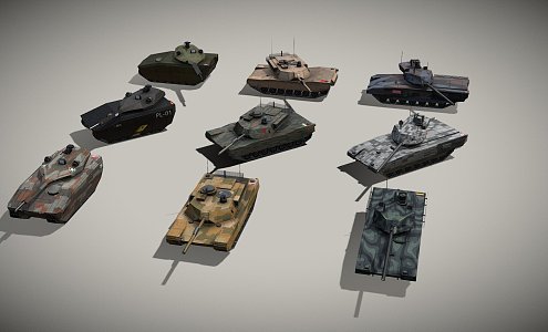 Weapons of modern tanks 3d model