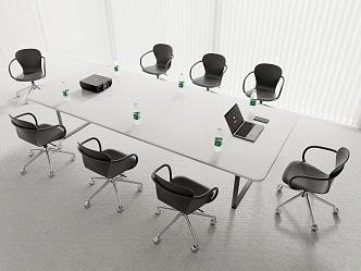 Conference Room Table and Chair Projector Laptop Office Chair 3d model