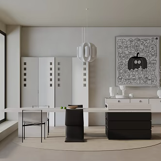 Modern table combination 3d model
