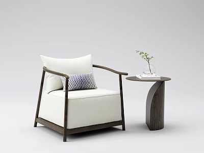 New Chinese-style Single Sofa 3d model