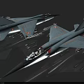Two Light Blue Fighter Jet Models With Mounted Missiles And Military Insignia