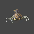 Game Movie Character With Brown Spiral Top Ear Blue Yellow Glowing Eyes And Silver Tentacles
