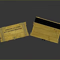 Yellow Wooden Boxes With Open And Closed Lids And Shipping Labels