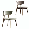 Modern Minimalist Single Chair With Wooden Frame And Green Upholstered Seat