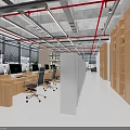Modern Bright Public Office Area With Large Conference Table Ergonomic Chairs And Cozy Lounge Space