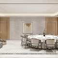 Luxury Private Dining Room With Round Table And Modern Decor 3d model