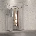 Modern Glass Display Shelves For Fashion Clothes With Lighting In Clothing Store