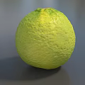 Ripe Single Fresh Green Lime With Textured Skin On Gray Background
