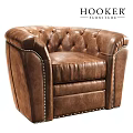 Brown Leather Tufted Leisure Chair With Comfortable Design And Nailhead Trim