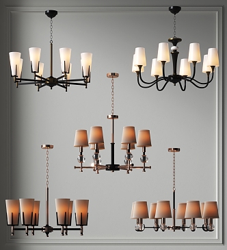 Chandelier Simple Metal Chandelier Combination Guest Dining Room Chandelier Bedroom Room Chandelier Simple European Chandelier Hall Chandelier 3d model