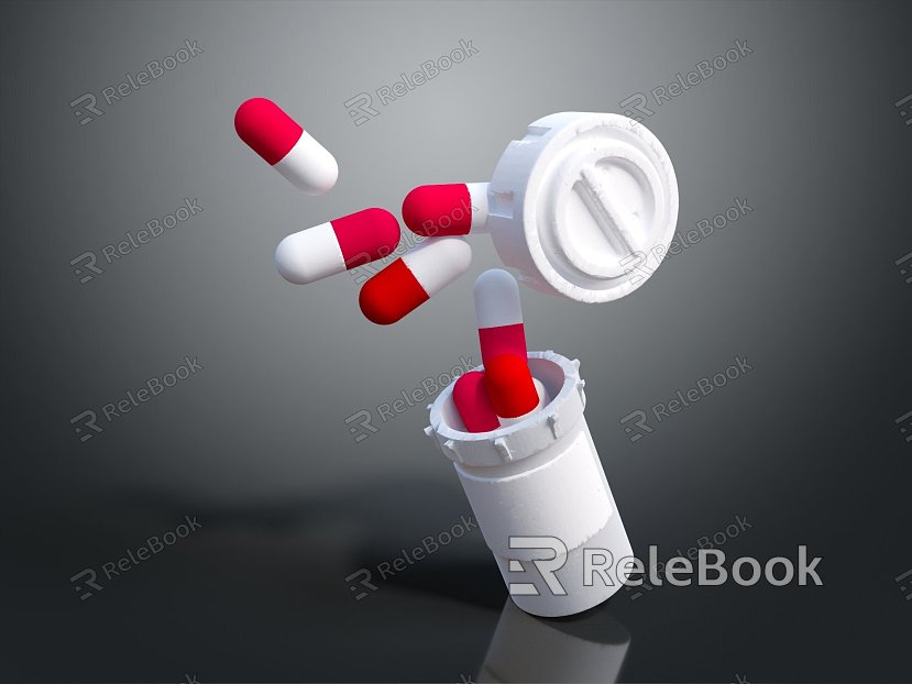 Modern pill capsule medicine red pill blue pill model