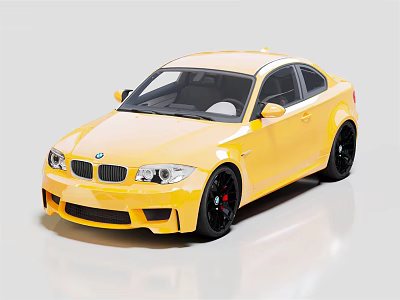 Yellow BMW M3 Coupe With Sporty Design And Black Alloy Wheels 3d model