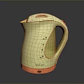 Yellow Electric Kettle With Orange Base And Water Level Indicator