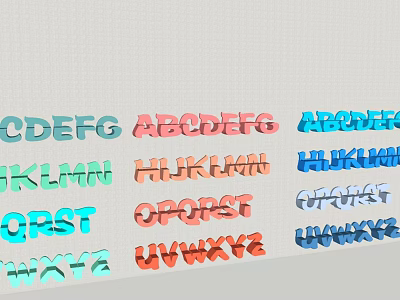 Public Chair Featuring Colorful Alphabet Letters In Vibrant Design 3d model