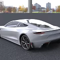 White Tesla Sports Car Featuring Sleek Exterior Design Modern Front Fascia And Stylish Wheels
