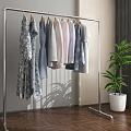 Modern Drying Rack Steel Pipe Drying Rack 3d model