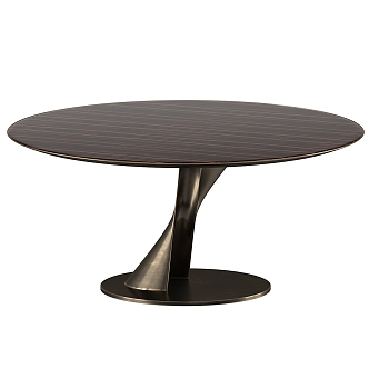 Rugiano solid wood metal dining table 3d model