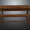 Wooden Brown Table And Bench Set With Simple Design For Home Furniture
