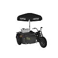 SEE SEE Motor Coffee Cart With Black Coffee Umbrella And Tricycle Design
