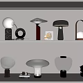 Modern Table Lamps Collection with Various Shapes and Unique Designs 3d model
