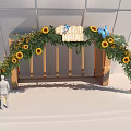 Decorative Event Entrance Arch With Sunflowers Butterflies And Green Plants