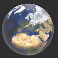 Earth Planet View From Space Showing Continental Landmasses And Blue Oceans