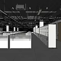 Modern public office area Public open office area 3d model
