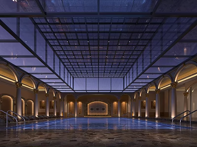 Indoor swimming pool European swimming pool 3d model