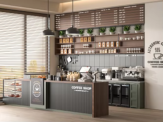 Modern Cafe Coffee Bar Coffee Machine Workbench Milk Tea Shop Console 3d model