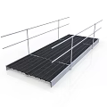 Sturdy Wheelchair Ramp With Metal Grating Surface And Safety Handrails