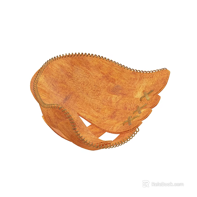 Orange Leather Sports Equipment With Stitched Edges For Athletic Training Use 3d model 