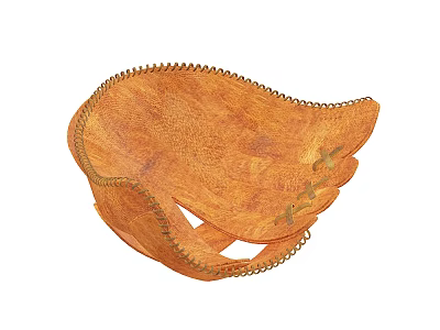 Orange Leather Sports Equipment With Stitched Edges For Athletic Training Use 3d model