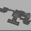 3D Architectural Layout With Pool Bar Area And Modern Geometric Structures