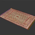 Traditional Decorative Rug With Intricate Geometric Patterns And Vibrant Color Tones