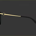 Elegant Jewelry Glasses Featuring Black Frames And Gold Metal Decorative Accents