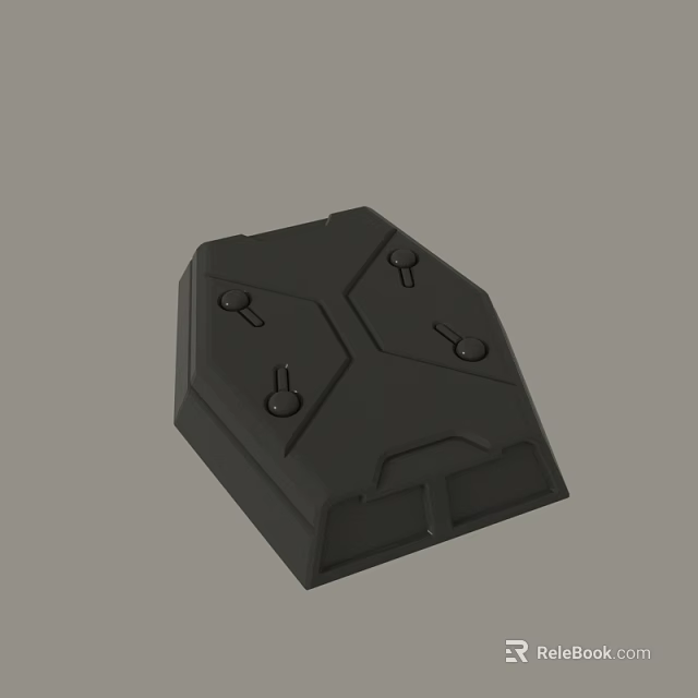 Black 3D Rendered Object With Irregular Shape Circular Protrusions And Geometric Design 3d model