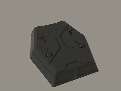 Black 3D Rendered Object With Irregular Shape Circular Protrusions And Geometric Design 3d model