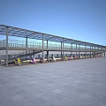 Modern Outdoor Sunshade Canopy for Electric Vehicle Parking with Stairs in Open Plaza