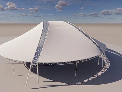 Tensile Membrane Structure Design With Modern Steel Frame Support And Unique Shape 3d model