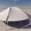 Tensile Membrane Structure Design With Modern Steel Frame Support And Unique Shape 3d model