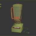 Vintage Green Blender With Transparent Jar Control Buttons And Power Cord