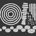 Spiral Stone Structure With Gray Natural Stones And Circular Arrangement Design