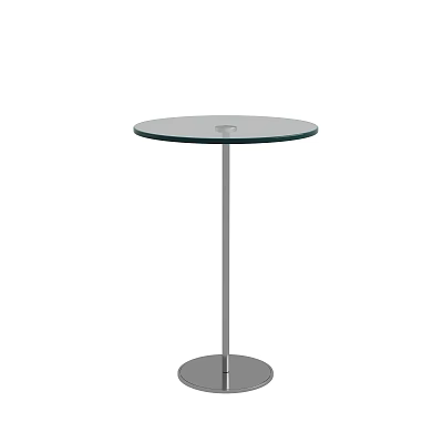 Stylish Modern Side Table With Round Glass Top And Sturdy Metal Base 3d model