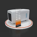 Automotive Parts Testing Equipment With Digital Display And Orange Accents On Circular Platform