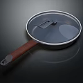 Modern Frying Pan With Transparent Lid And Wooden Handle For Daily Cooking