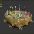 modern cell nucleus cell structure cell anatomy 3d model