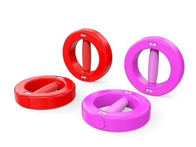 SLB Red And Pink Hand Grip Rings Fitness Training Equipment For Hand Strength 3d model