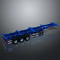 Blue Heavy Duty Trailer Chassis With Multiple Wheels For Cargo Transport
