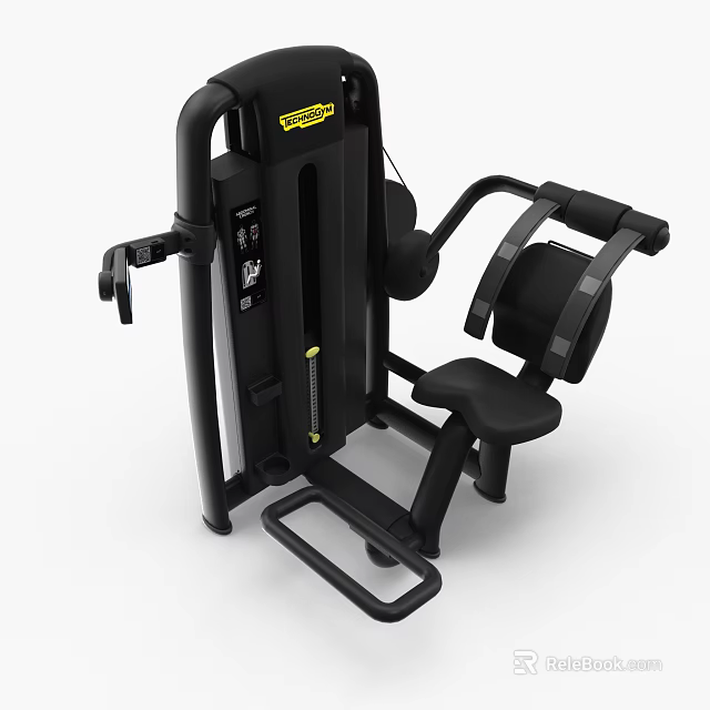 Seated Strength Training Sports Equipment With Black Frame And Control Panel For Gym Use 3d model 